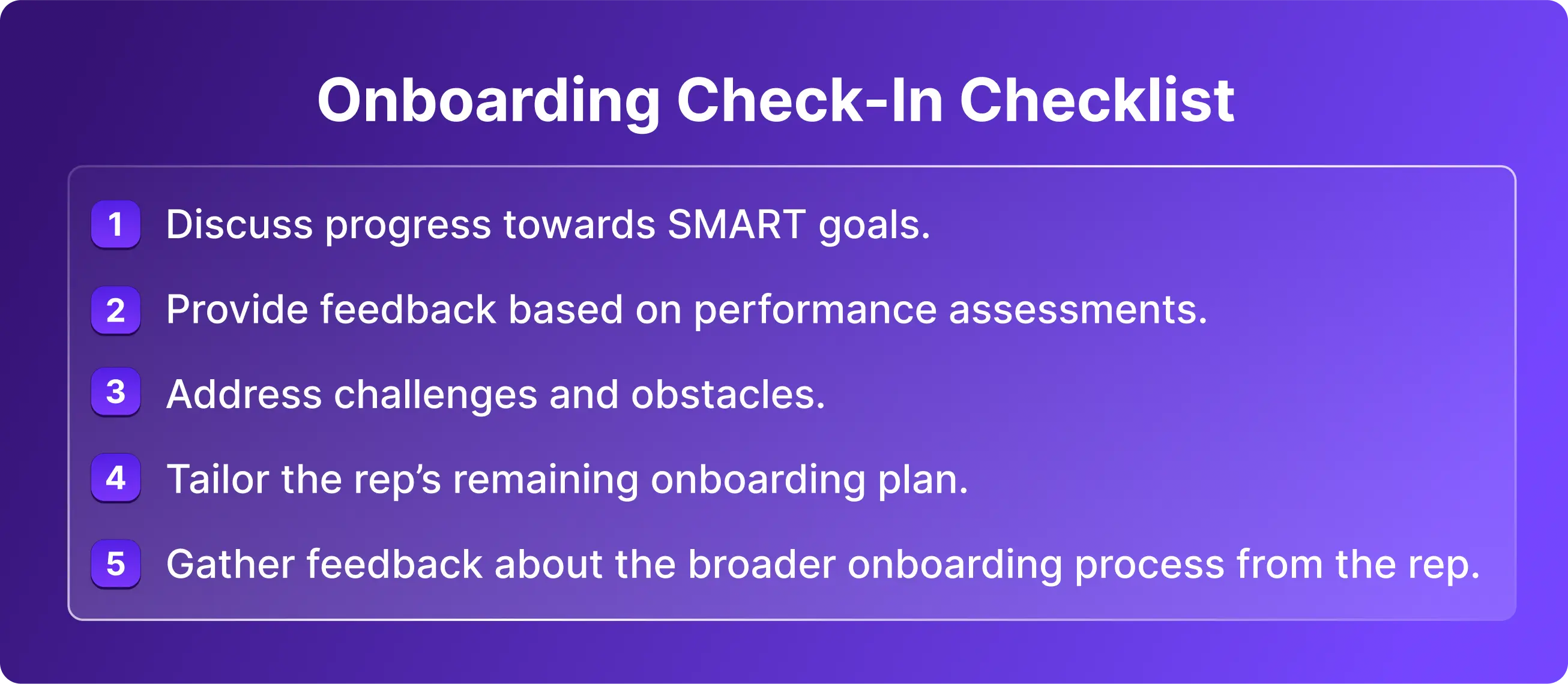 6 ONBOARDING CHECK IN