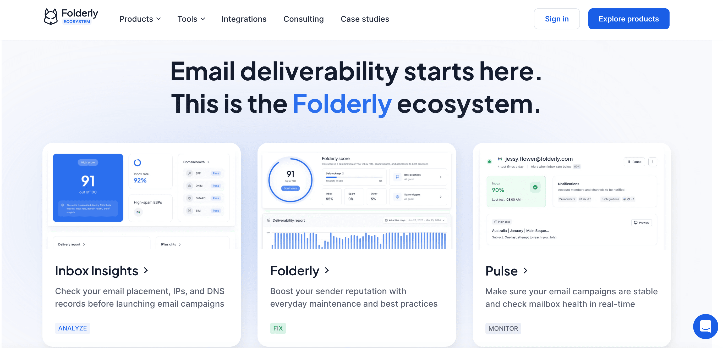 Folderly homepage 