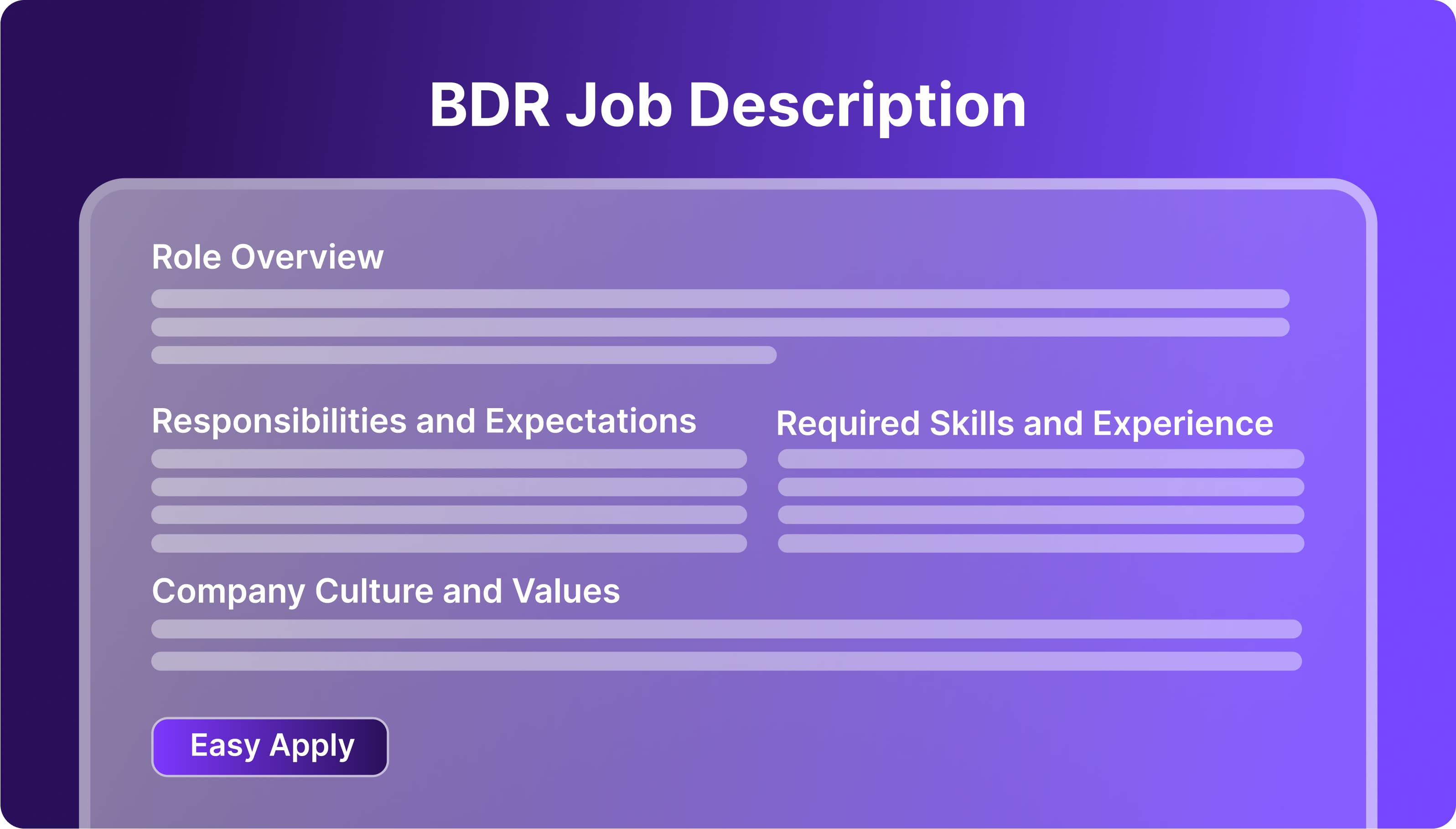 BDR Job Description