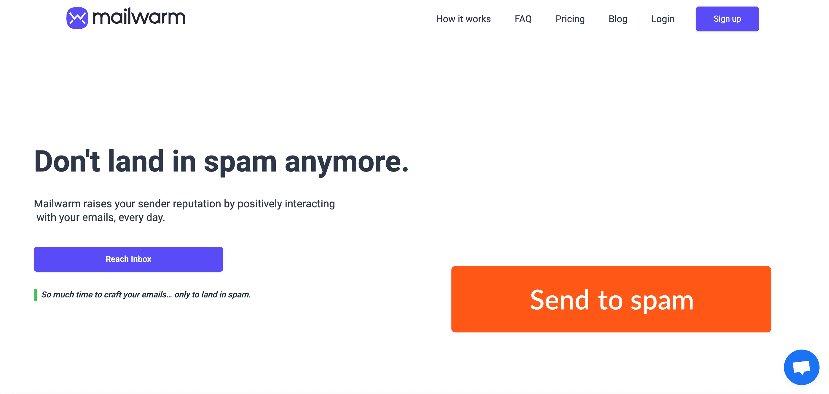 Mailwarm Homepage 