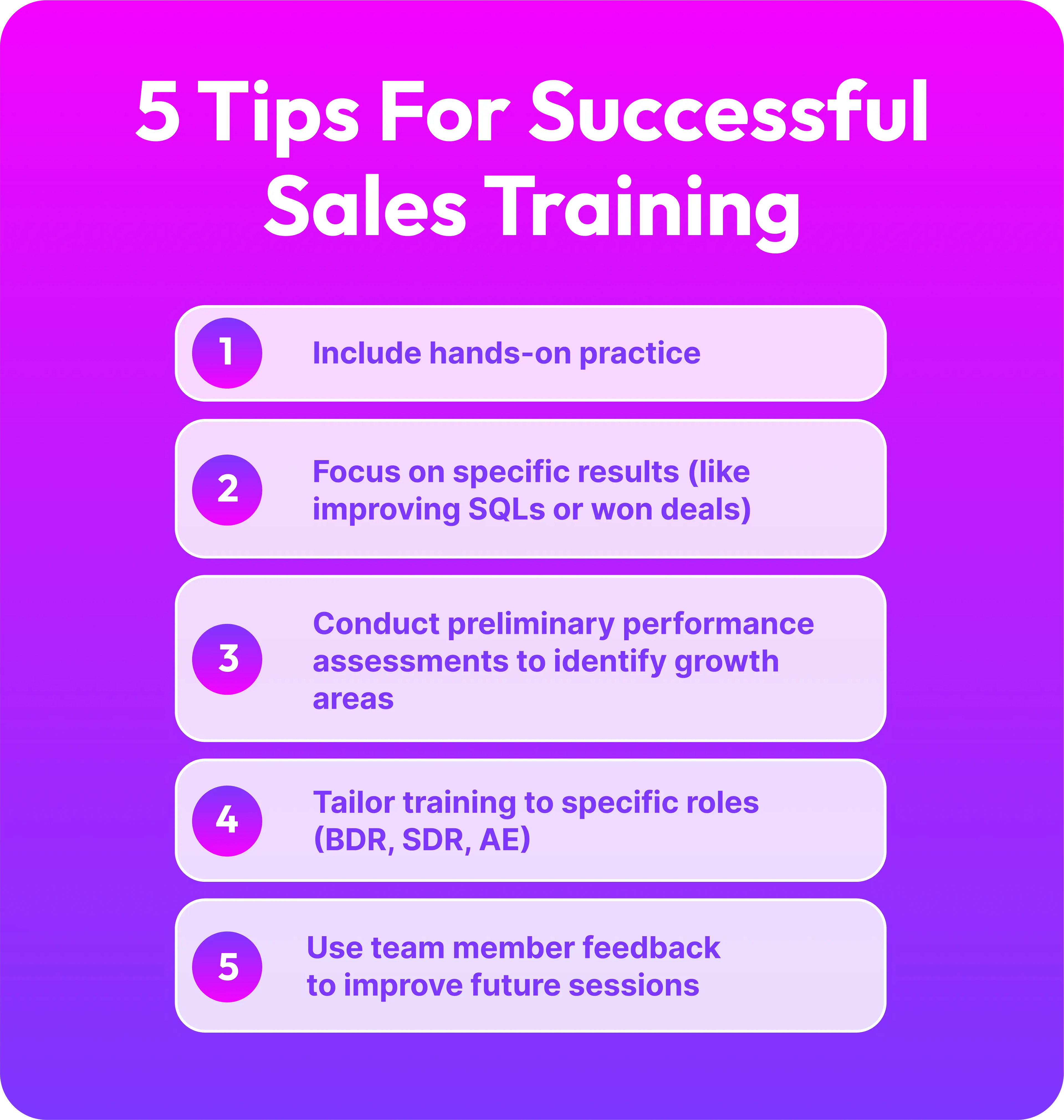 5 Tips For Successful Sales Training