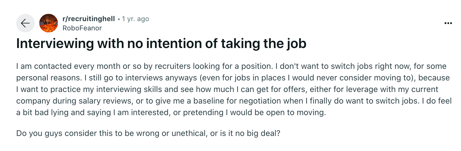 no intention of taking job