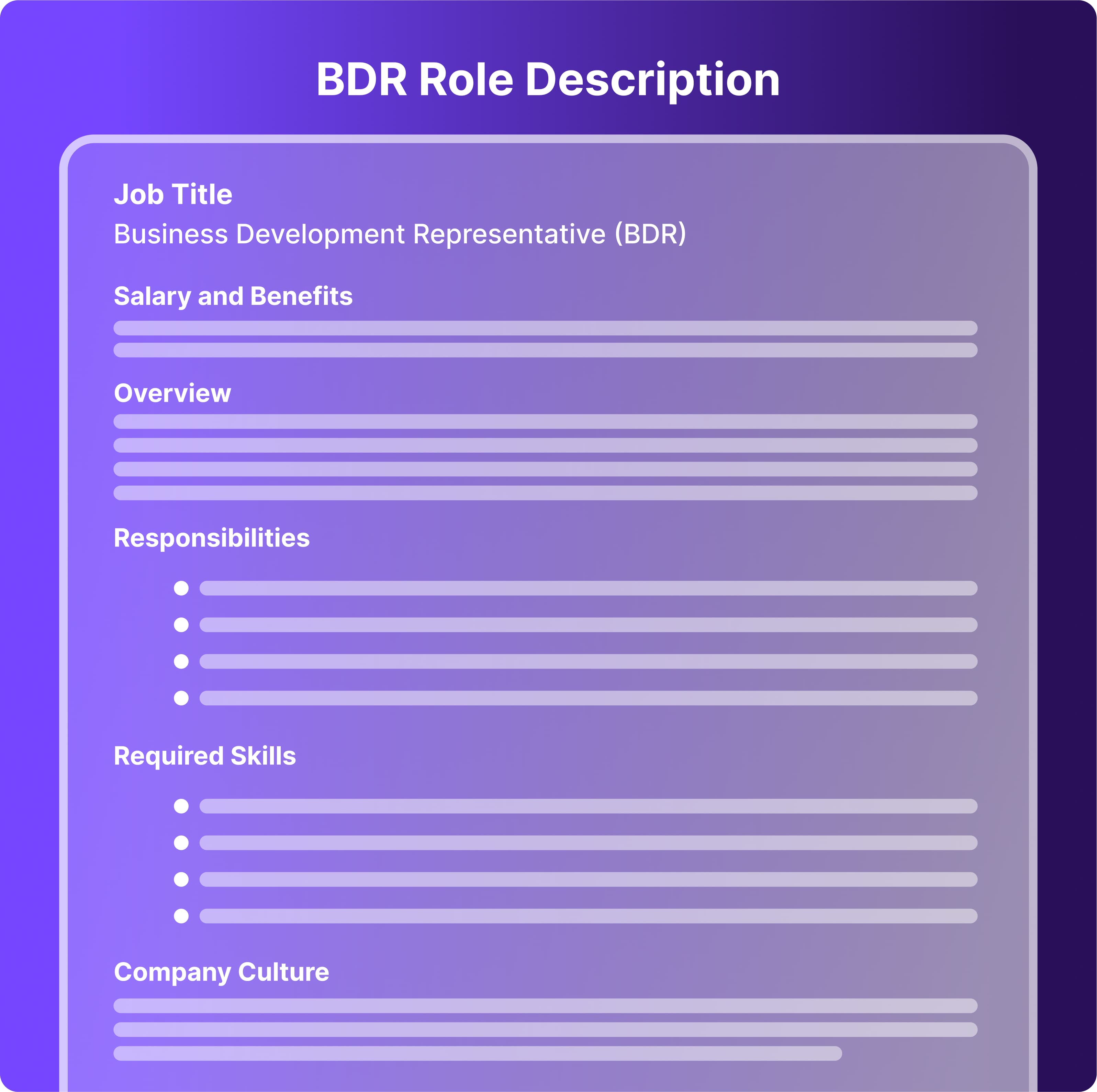 BDR Role Description