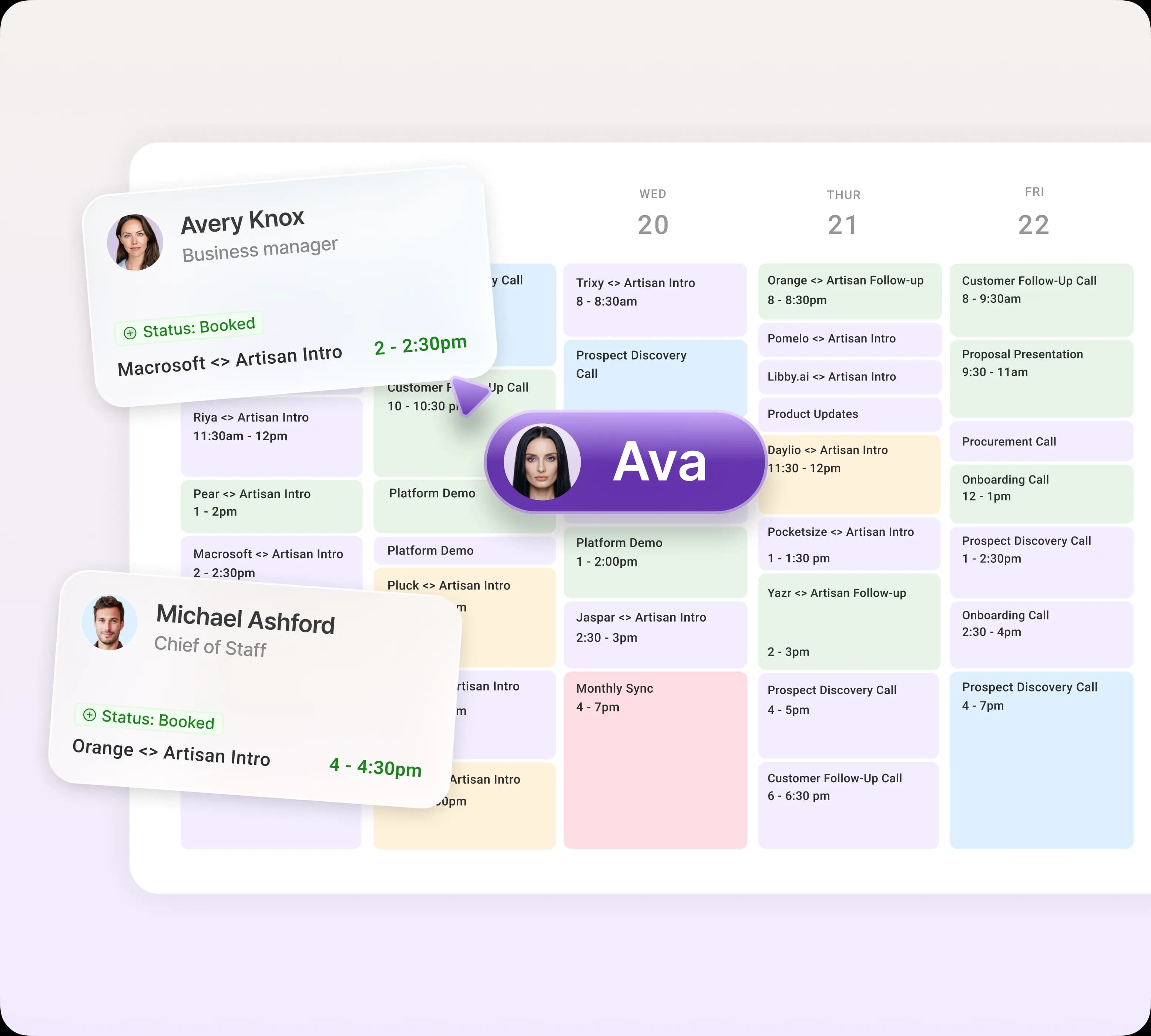 Ava handles replies and meeting booking autonomously