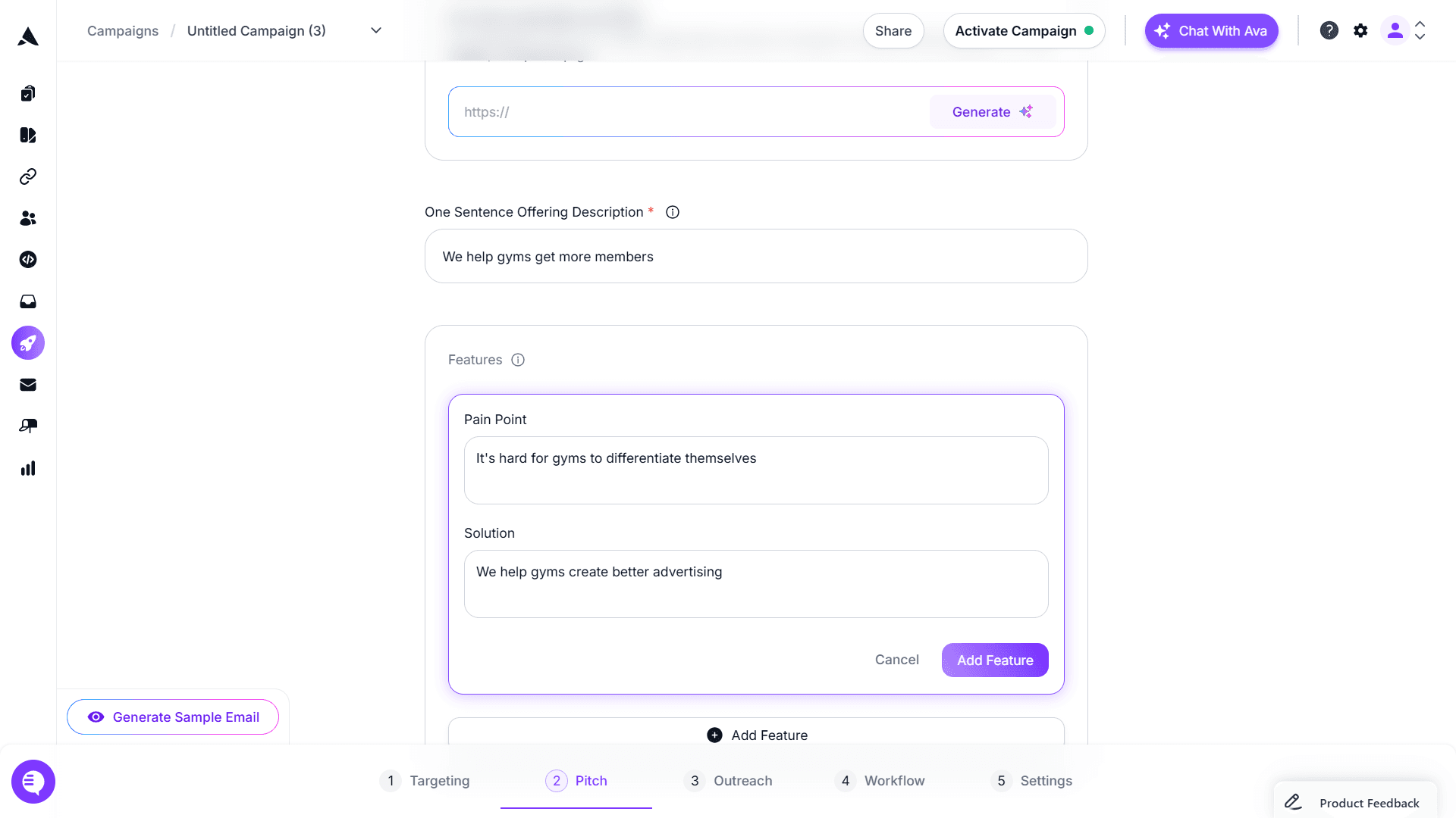 Artisan Campaign Messaging Screenshot
