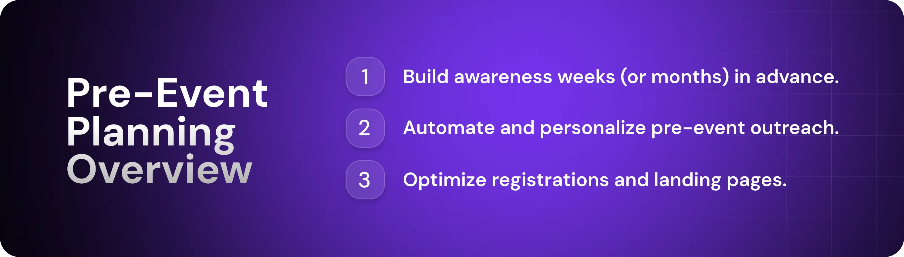 3 Key Aspects of Pre-Event Planning