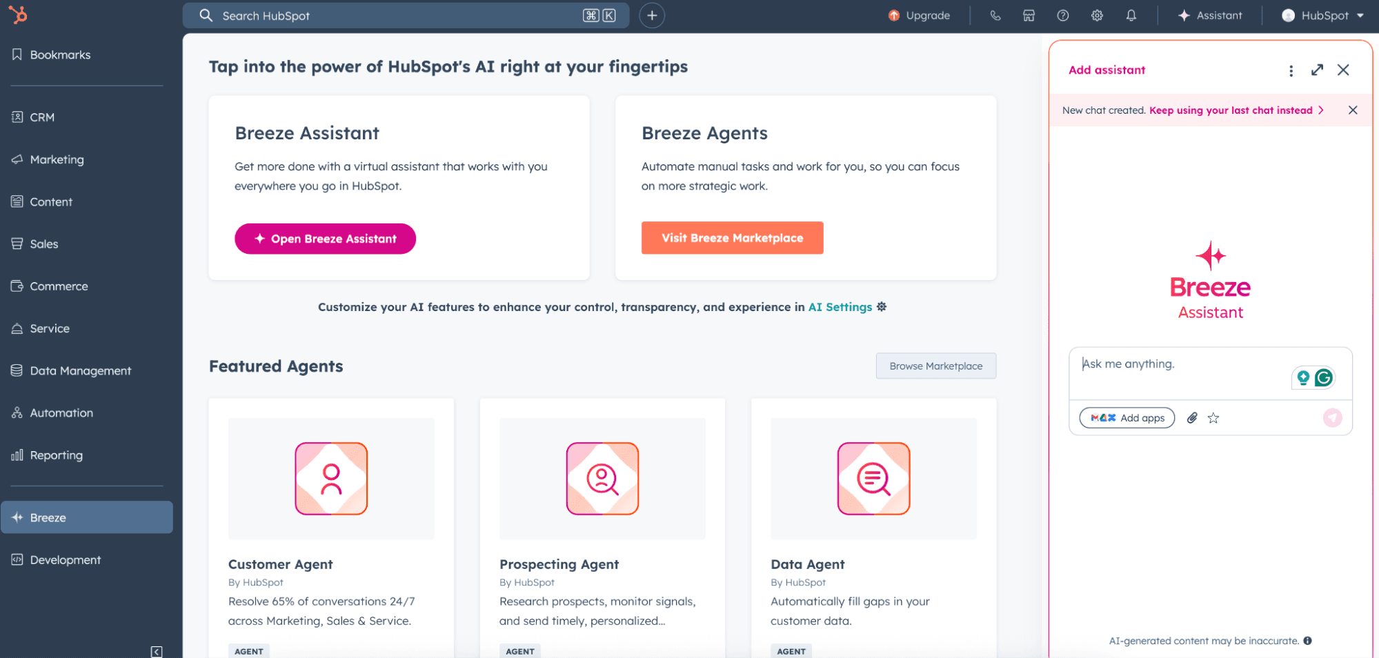 HubSpot Breeze