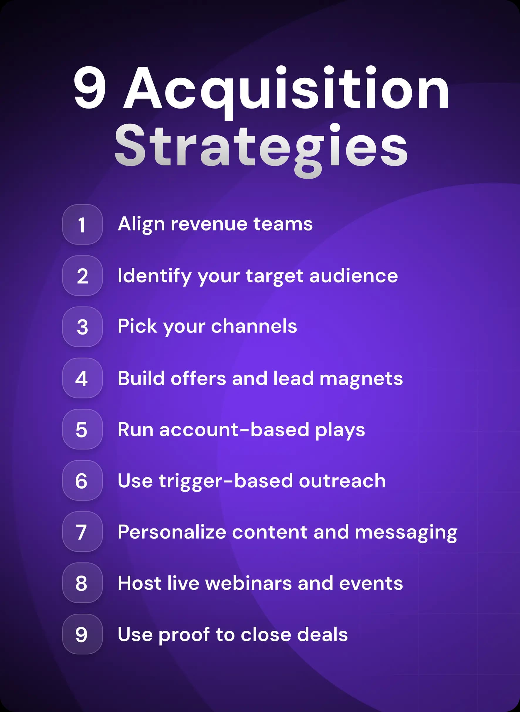 9 Acquisition Strategies