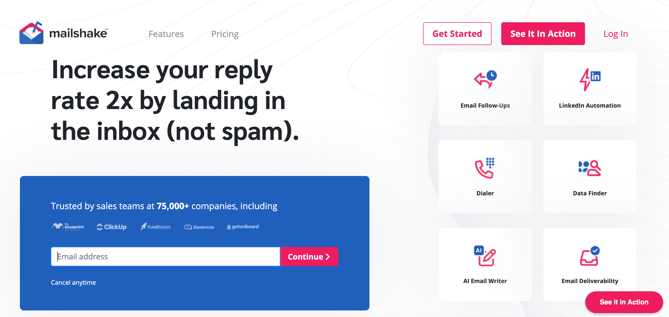 Mailshake homepage