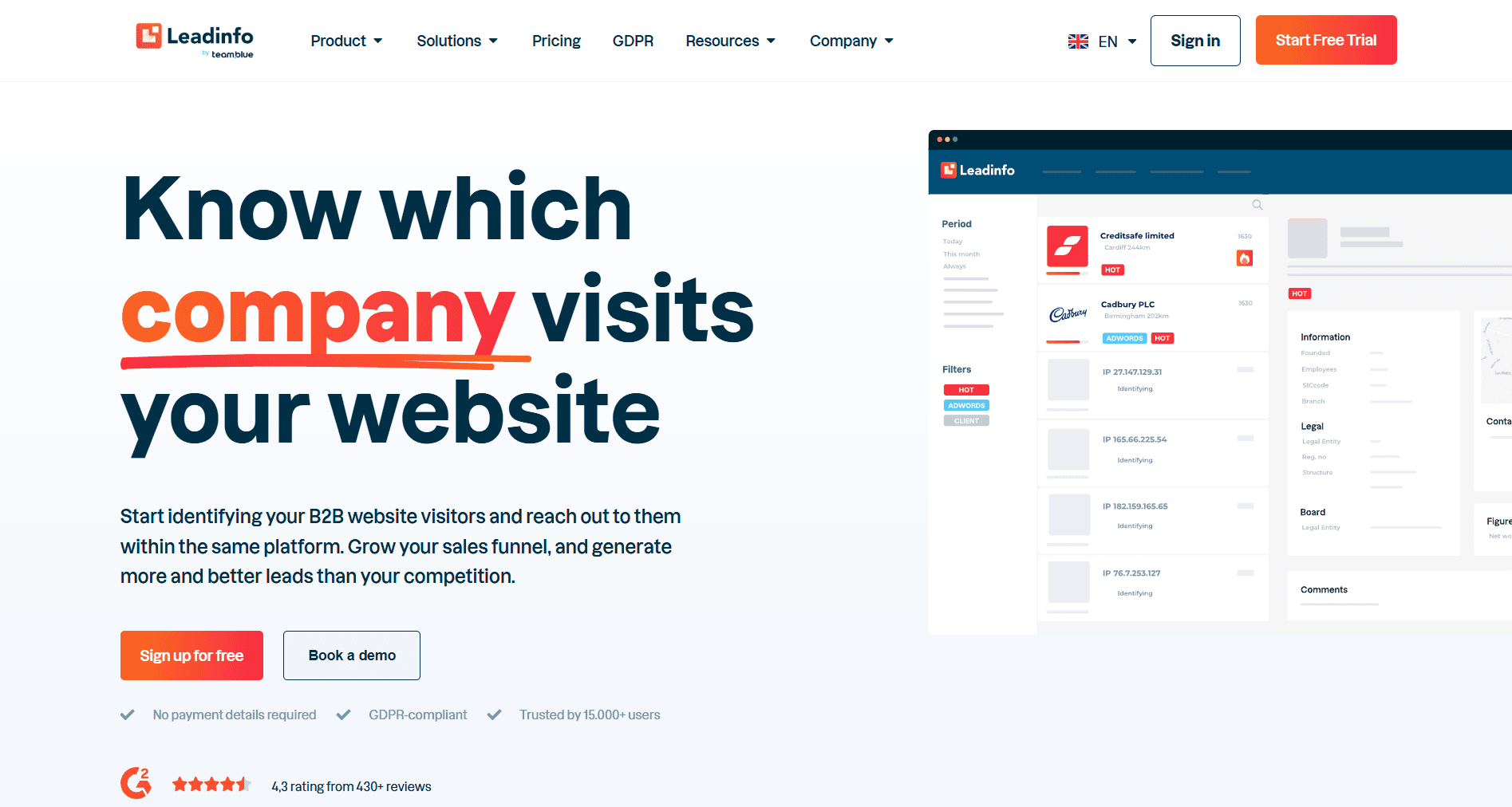LeadInfo Homepage