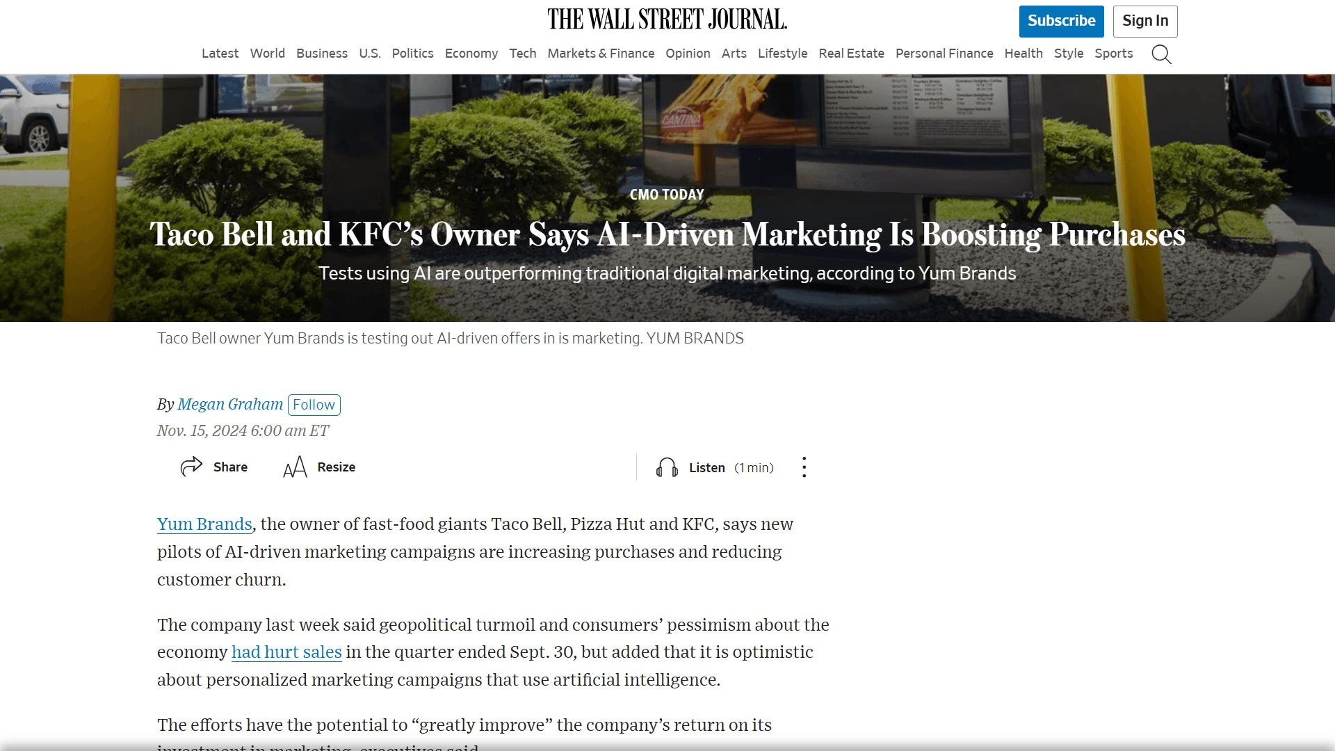 Wall Street Journal (AI Marketing)