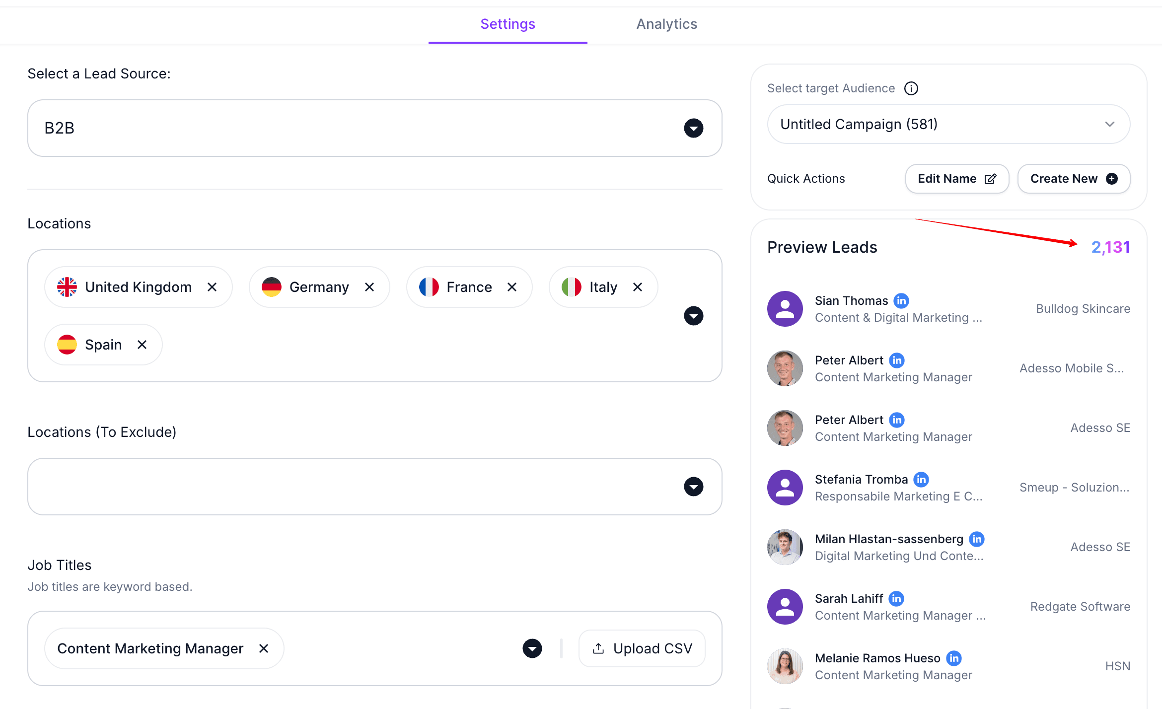 Artisan B2B Data Example