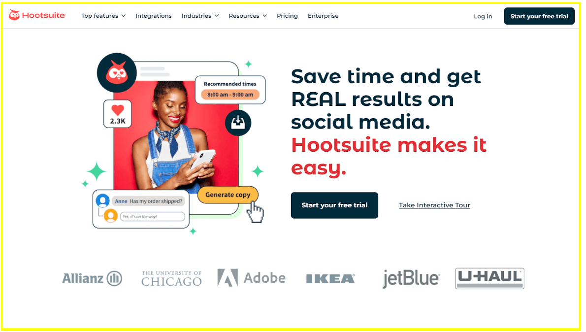 Hootsuite Social Media Screenshot