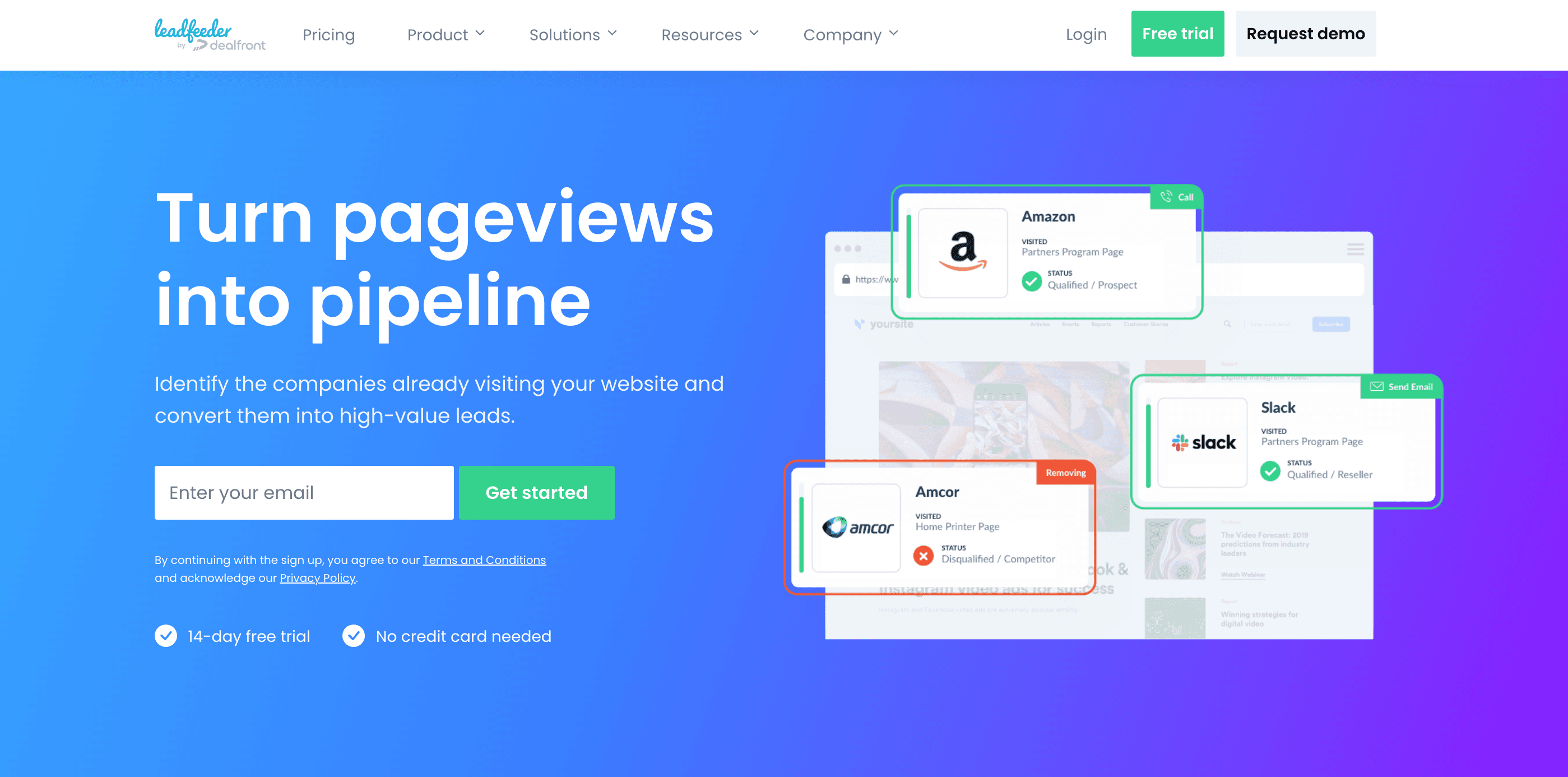 Leadfeeder Homepage