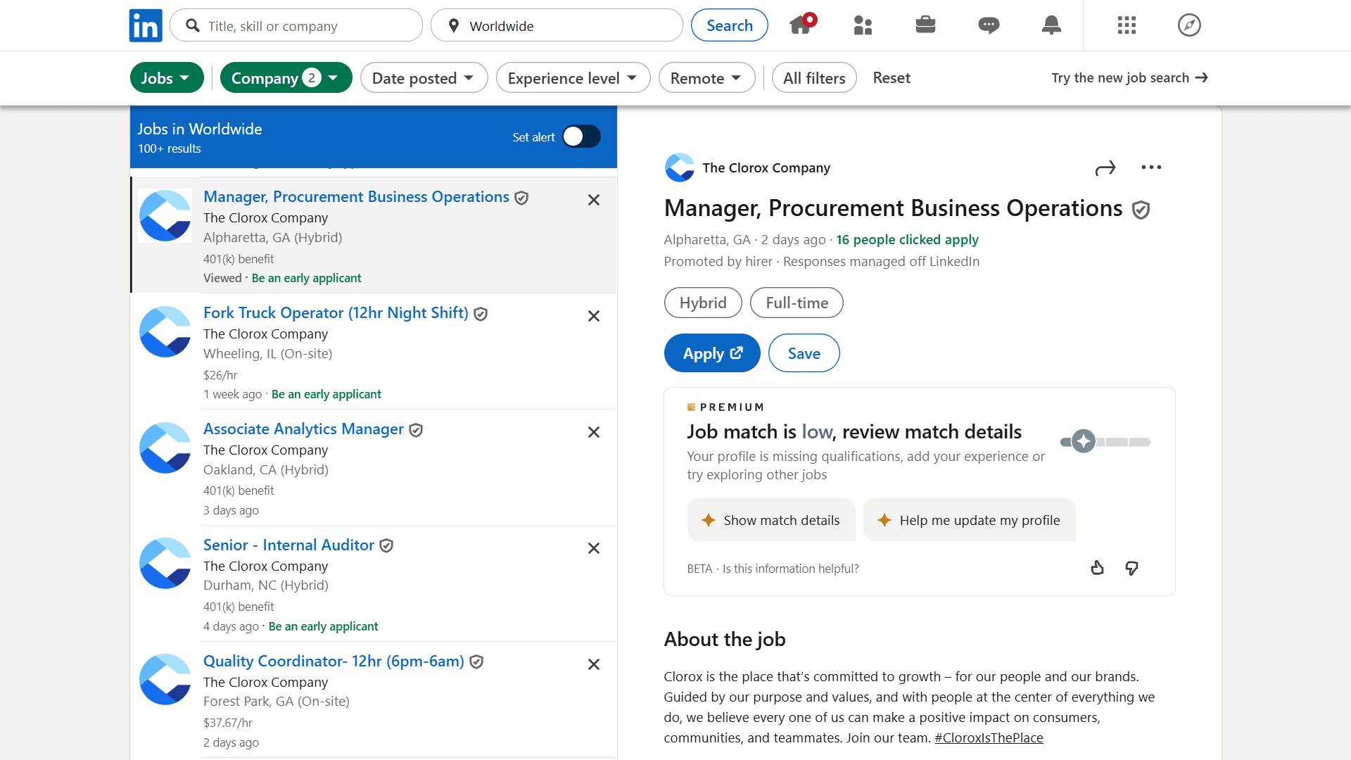 LinkedIn Job Announcement