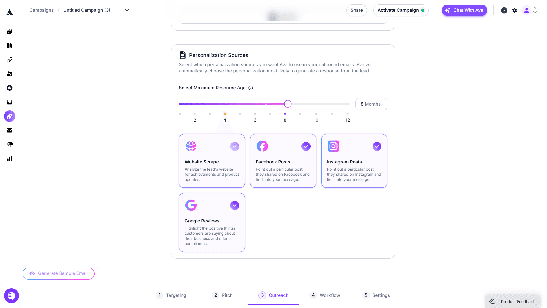 Artisan Campaign Personalization Screenshot