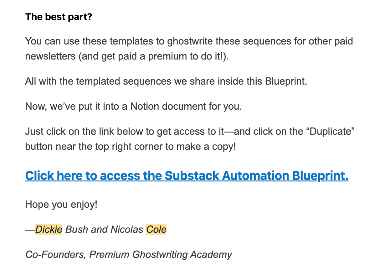 Copy of Substack automated email