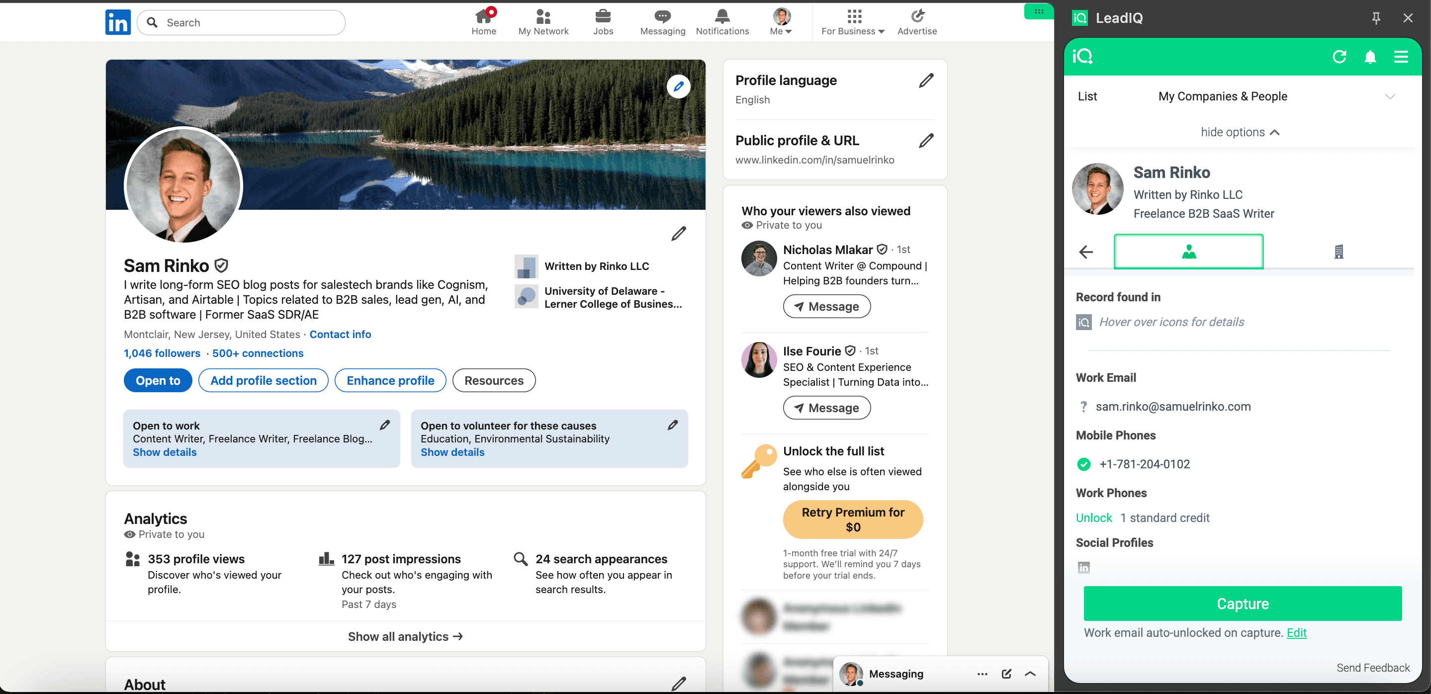 LinkedIn Chrome Extension Example