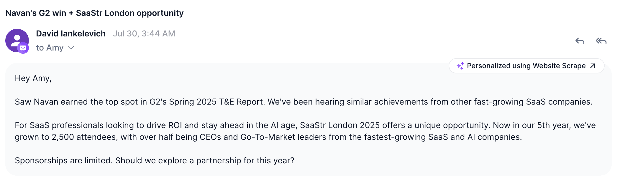 saastr outbound email